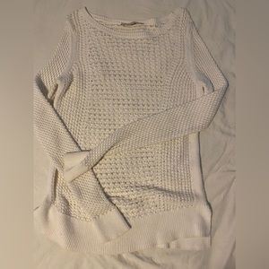 White Crochet Loft Sweater